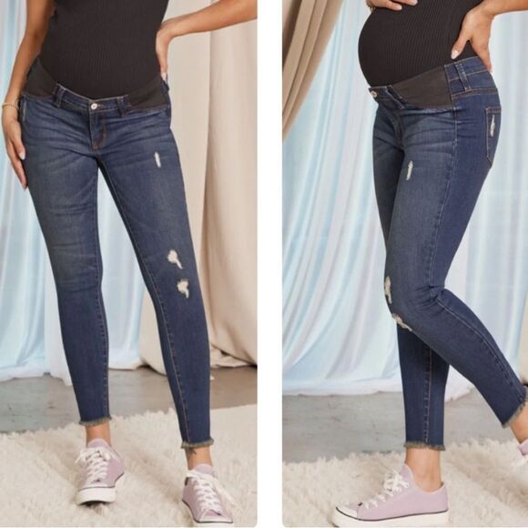 Kancan Annie Maternity Jeans Distressed 9/28 NEW - Picture 1 of 16